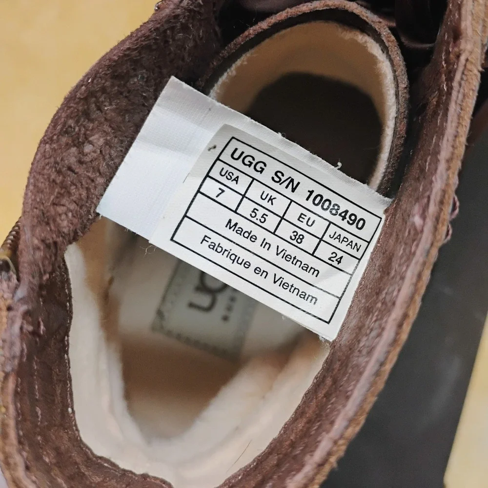 UGG Australia‎ Blaney Crystals Brown Leather Ankle Booties Womens Size 7 Shoes